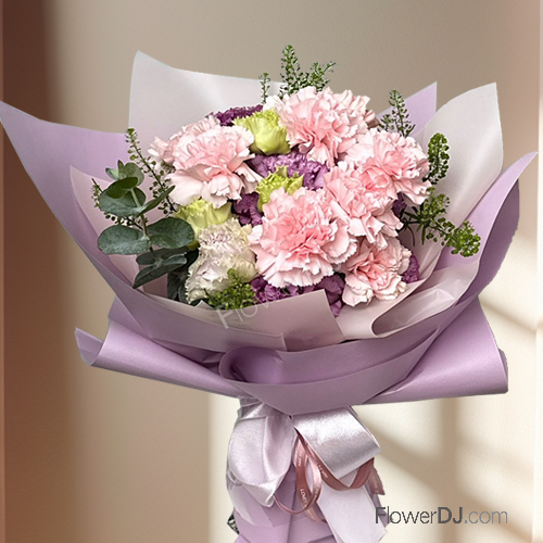紫色浪漫-進口康乃馨花束