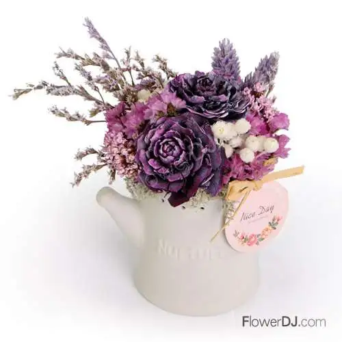 紫色的夢幻-乾燥花盆花