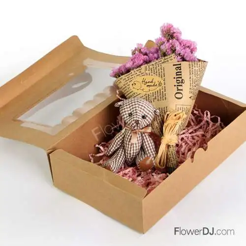 小熊真心祝福-乾燥花盒III